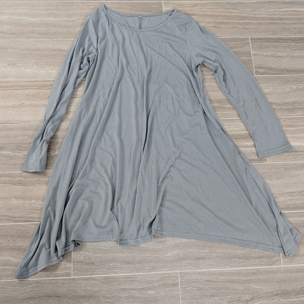 tunic / t-shirt dress gray long sleeve flowy NWT